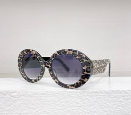 Round Sunglasses Leopard Frame Grey Shaded Women Summer Sunnies Gafas de sol Designer Sunglasses Shades Occhiali da sole UV400 Protection Eyewear