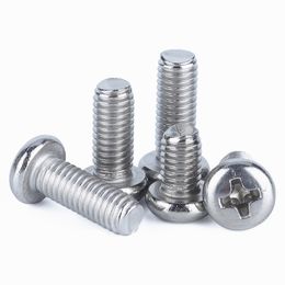 100pcs PM1.2/1.4/1.6/2/3 M2 M3 ISO7045 Din7985 GB818 Nickel Plated Cross Recessed Round Pan Head Pm Screws Phillips Screws