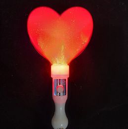 10pcs LED Flash Stick Light Up Pink Heart Wand Funny Children Adult Gifts Toys for Birthday Party Favor Halloween Christmas