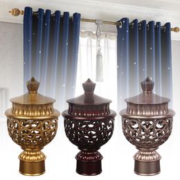 6x Curtain Rod End Vintage Decor Fittings Accessories Set Curtain Rod Finials Drapery Rail Pole Heads for Hotel Bar Office Home