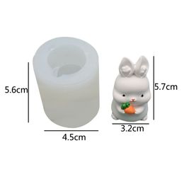 1Pcs Lovely Animal Rabbit Bunny Soap Candle Mold Silicone Mold Aroma Gypsum Plaster Resin Mould DIY Handmade Crafts Molds