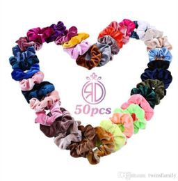 Velvet Headband Scrunchies Hair Accessories Girls Hairband Women Ponytail Hair Holder Candy Elastic Hair Ties Ropes Headwear Hair 6124160