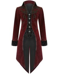 Mens Coat Long Jacket Gothic Steampunk Regency Highwayman Vintage Medieval Cosplay Costume for Women S-5XL