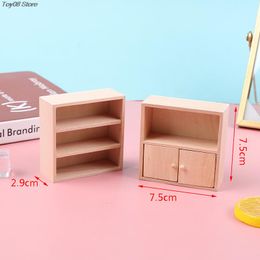 1:12 Dollhouse Miniature Wood Display Cupboard Storage Cabinet Showcase Model Furniture Accessories For Doll House Decor Toys
