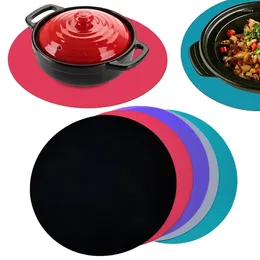 Table Mats 1pc Non-Stick Round Microwave Mat Fryer Pad Resistant Silicone Baking Induction Cooker Mate Pastry Tray