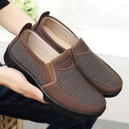 Casual Shoes Summer Mesh Men Slip-On Flat Sapatos Hollow Out Comfortable Father Man Moccasins Basic Espadr 2024