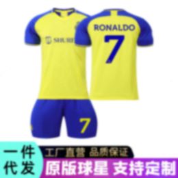 Soccer Jerseys 23 Al-nassr Fc Home Football Jersey c Luo No. 7 Training Match Set Saudi Seal No