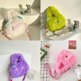 Little Monster Plush Bag 2024 New Children's Cartoon Birthday Gift Cute and Funny One Shoulder Crossbody Bag