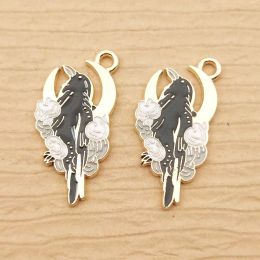 10pcs Crow Charm for Jewellery Making Enamel Earring Pendant Necklace Bracelet Accessories Diy Craft Supplies Metal Materials