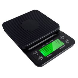 5KG/0.1g Kitchen Scale With Timer 3KG/0.1g Portable Electronic Digital Coffee Scale Food Weight Scales With Silicone Pads