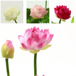 Small Mini Lotus Artificial Flower Water Lily Green Potted Plants Christmas Balcony Home Room Decor Party Wedding Floral Props