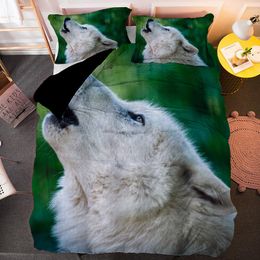 Psychedelic Wolf Head Duvet Cover Set Hippie Bedding Sets Child Teen Adult Comforter Cover With Pillowcase Bedroom Decor