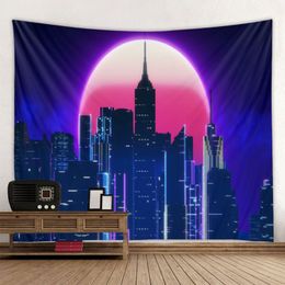 City View Tapestry City Night View Home Art Background Cloth Bohemian Tapestry Hippie Sheets Sofa Blanket Beach Mat Yoga Mat