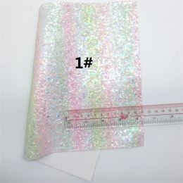 Glitterwishcome Pastel Colors Rainbow Glitter Leather Fabric Vinyl Glitter Sheets Felt Backing for Bows DIY 21X29CM GM2025A