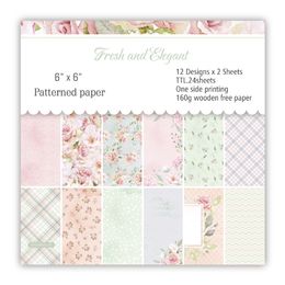 DIY fresh and elegant Scrapbooking paper pack of 24sheets handmade craft paper craft Background pad