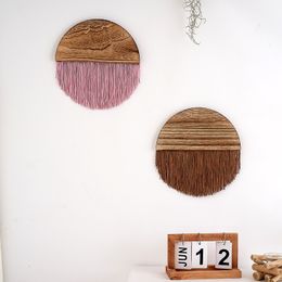 Semicircle Board Macrame Wall Hanging Colourful Hand Woven Nordic Style For Home Decor Bedroom Living Room Background Decoration