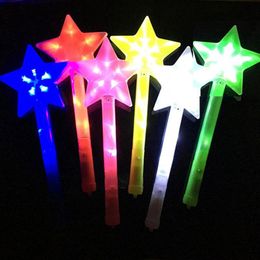 5pcs/set LED Glow Sticks Multi Colour Glow Star Wand Bright Plastic Decorative Light up Wand Party Favour for Kids