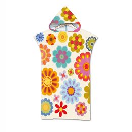 Logo Beach Towel Mandala Cape Hooded Bath Towel Robe Poncho for Swimming Surf Adults Gift Custom Quick-Dry Bathrobe Beachwear