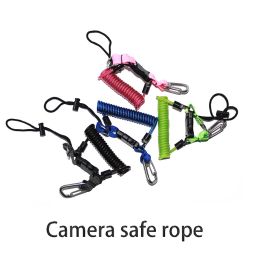 Cameras Scuba Diving 316 Antilost Spiral Spring Coil Camera Lanyard Safety Emergency Tool Rope Quick Release Spiral Lanyard Clip