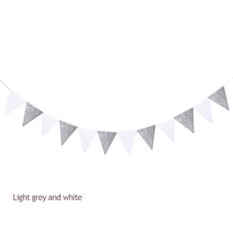 10M White Pink Wedding Banner Background 36 Flags Non-woven Bunting Banner DIY Garland Home Party FestivalParty Festival Decor