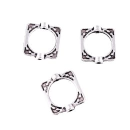 Metal Antique Tibetan Silver Square Spacer Beads Frames Connector DIY Jewelry Crafts Making Handmade Accessories