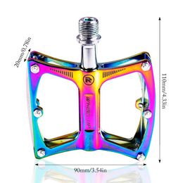 Ultralight Aluminium Alloy Rainbow MTB Flat Pedal Bicycle Pedals Colourful Bike Anti-Slip Pedals For BMX Mountain Bike Accessories