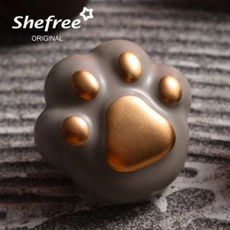 New Cat Paw Ceramic Colorfull Children Handles Cabinet Knob for Furniture Drawer Cabinet Knobs Cupboard Pulls With Screw