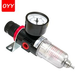 AFR2000 1/4" Air Compressor Oil Water Separator Philtre Regulator Air Source Processor Manual Drainage