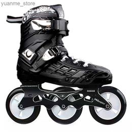 Inline Roller Skates Speed Slalom Inline Roller Skates 3x100mm or 4x76/80mm Wheels High Ankle Roller Skates Professional Skating Shoes Free Skating Y240410