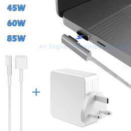 Chargers 2in1 Charger Adapter Charging Cable 45w 60w 85w 2 Types Ttip Ltip Laptop Power Charger for Apple Book Air Pro All Series