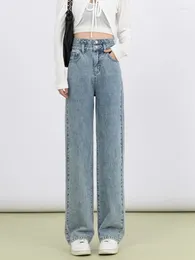 Women's Jeans Casual 90s Clothes Vintage Elegant Thin Denim Baggy Summer Women Black Pockets Skinny Pants Spring Button Korean Style