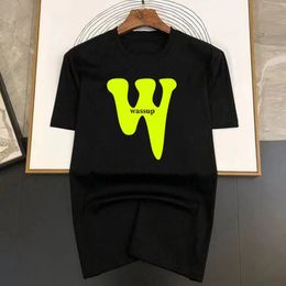 Luxury Brand Funny Wassup Print T Shirt For Man Summer Vintage Unisex Ulzzang Oversized T-shirt Y2k Tops Short Sleeve Mens 240410