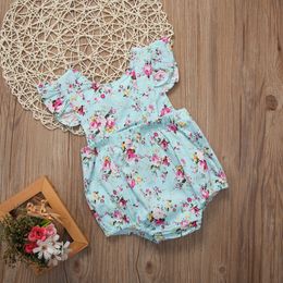 0-18M Newborn Kids Baby Girls Jumpsuits Romper Infant Onesie Printed Floral Sunsuit Summer Clothes Outfits