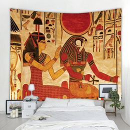 Bohemian Wall Tapestry Curtain Living Room Bedroom Egyptian Pharaoh Palace Mythology Decorative