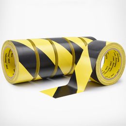 PVC Safety Warning Tape Workshop Floor Zebra Marking Tape Black Yellow Green Waterproof Wear Resistance Strong Viscosity 33M