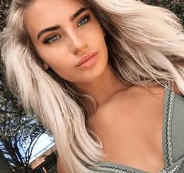 Woman wigs Human Hair Lace Wigs Short Bob Lace Frontal Wig Ombre Ash Blonde Grey HD Transparent lace natural wave Coloured 360