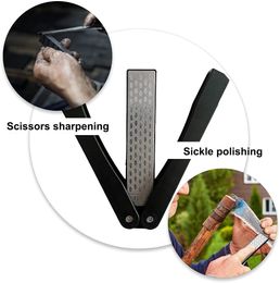 Diamond Knife Sharpener 400/600 Grit Double-Side Sharpening Stone for Knife Axe Drill Pocket Folding Knife Garden Tool Sharpener