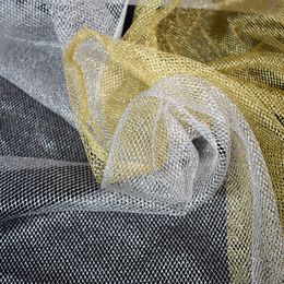 Gold Silver Mesh Fabric Warp Knitting Fishing Net Cloth Laundry Bag Strong Hard Net Fabric Design DIY Sewing Fabric for Dress