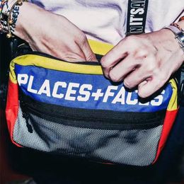 Places Faces Pacchetto Streetwear Casual Classic Reflective Crossbody Borse Hip Hop Satchel Backpack280M