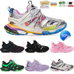 2024 Designer Women Mens Wholesale Casual Shoes Track 3 Trainers Leather Nylon Mesh Triple White Black Tess.s. Gomma Tracks Trainer Sneakers Big Size 35-4 93 s 16 5-4 9