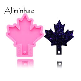 DY0155 Shiny Maple leaf Leaves Silicone Moulds For DIY Truck key ring epoxy resin Mould Craft custom keychain