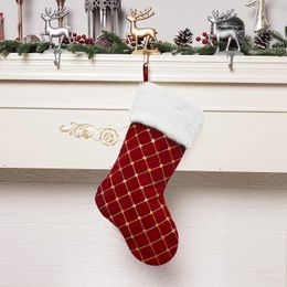 Christmas Stockings Classic Fireplace Stockings with Plush Cuff Glitter Sequins for Home Decor