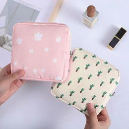 Storage Bags Sanitary Napkin Bag Waterproof Tampon Portable Cosmetic Headset Data Cable Literary Zipper Coin Case