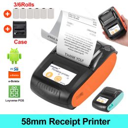 Printers GOOJPRT 58mm 2'' Inch Mini Portable Thermal Printer Wireless PT210 Receipt POS Printer Bluetooth for Windows Android iOS