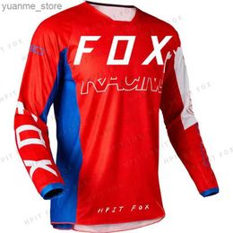 Camicie in bicicletta Tops Motorcycle Mountain Bike Team Downhill Jersey Offroad DH MX Bicycle Locomotive Shirt Cross Country Mountain Bike HPIT Y240410Y240418N03R