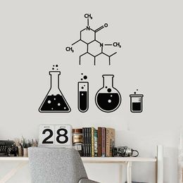 Laboratory Wall Decal Science Chemistry Glassware School Test Tube Vinyl Wall Stickers Teen Room Desk Wall Home Decor Z498