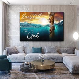 Don'T Be Afraid Just Have Faith Poster Clench Hand for Jesus Lovers Christian God Wall Art Picture Canvas Painting Home Decor