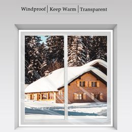 Transparent Home Window Keep Warm Film Winter Self-Adhesive Windproof Film Detachable Rainproof Cloth Waterproof Door Curtain