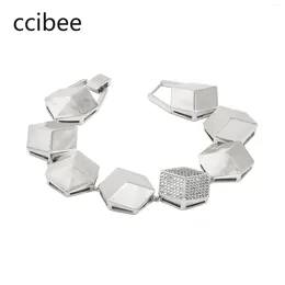 Charm Bracelets Fashion Accessories Simple Hexagons Exaggerated Large Size Creative Beauty Geometric Bracelet Personality Zircon Thick