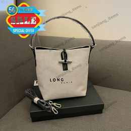 Leather Handle Canvas Buckle Bag Embroidered Crossbody Straw Totes Grass Basket Woven handbags 2024 summer beach purse running horse embroidery cosmetic Pouch